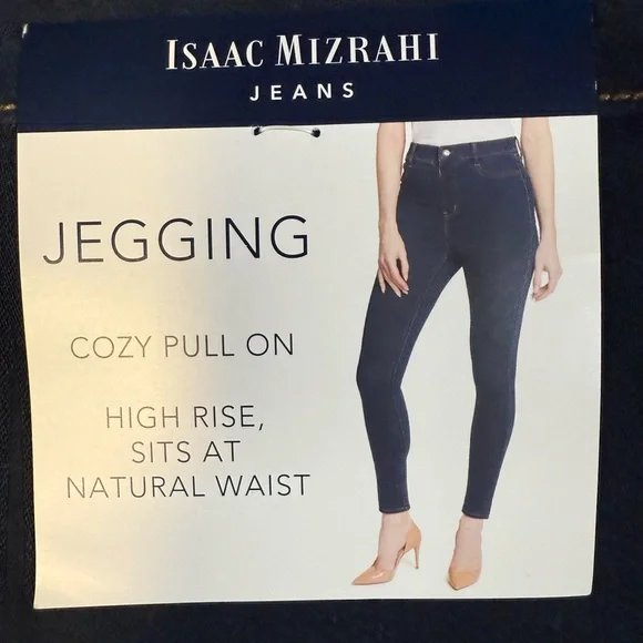 Isaac Mizrahi Jeans XL High Rise Pull On Jeggings Dark Wash Skinny Stretch NWT - Picture 6 of 9